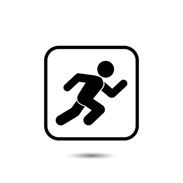 Running man, athletics, marathon, summer sport, run icon isolated on white - Vektor, Bild
