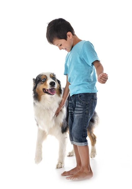 ребенок и собака  - Фото, изображение