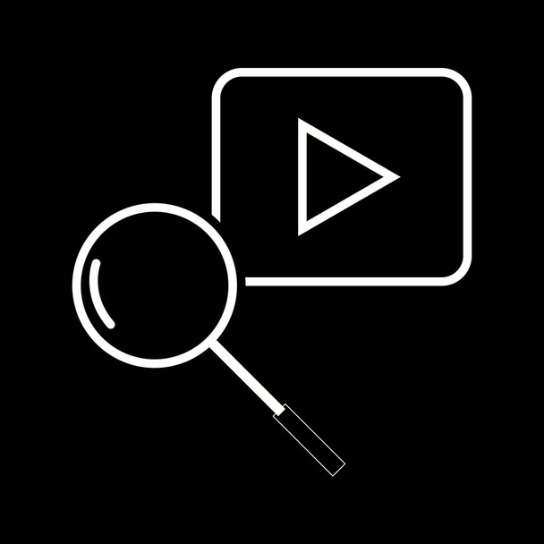 Hermoso Youtube Buscar vector icono de línea
 - Vector, imagen
