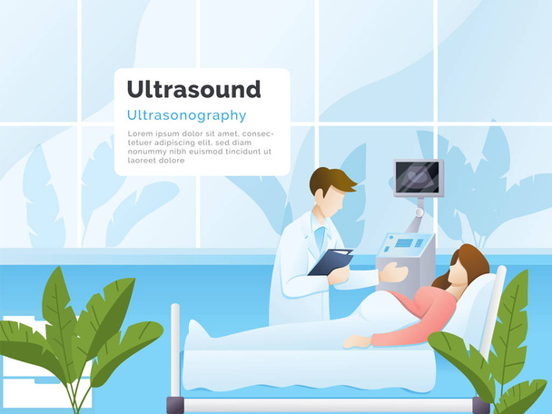 Ilustración de diagnóstico por ultrasonido
 - Vector, imagen