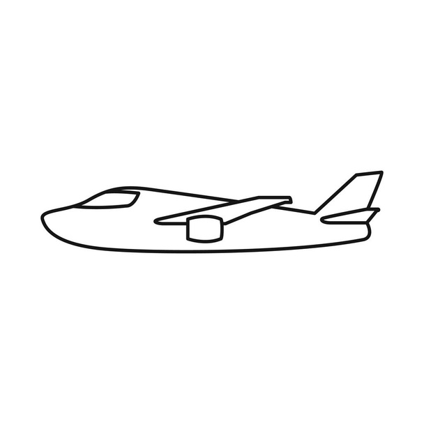 Isolated object of plane and white sign. Collection of plane and wing vector icon for stock. - ベクター画像