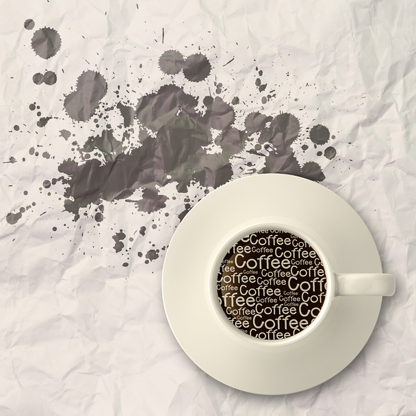 кофе разлива из чашки 3d, как винтажный стиль
 - Фото, изображение