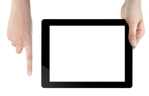 Mão Segurando tela em branco Tablet Digital
 - Foto, Imagem