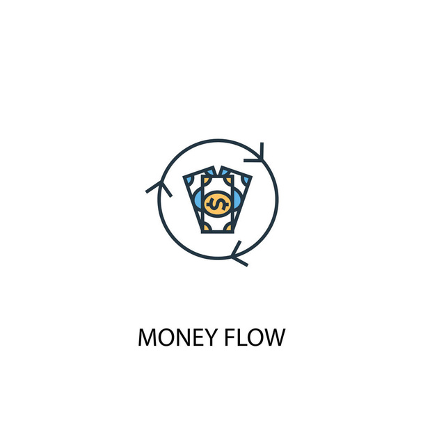 concepto de flujo de dinero 2 icono de color. Ilustración simple elemento azul. diseño de símbolo de concepto de flujo de dinero. Puede ser utilizado para web y móvil
 - Vector, imagen