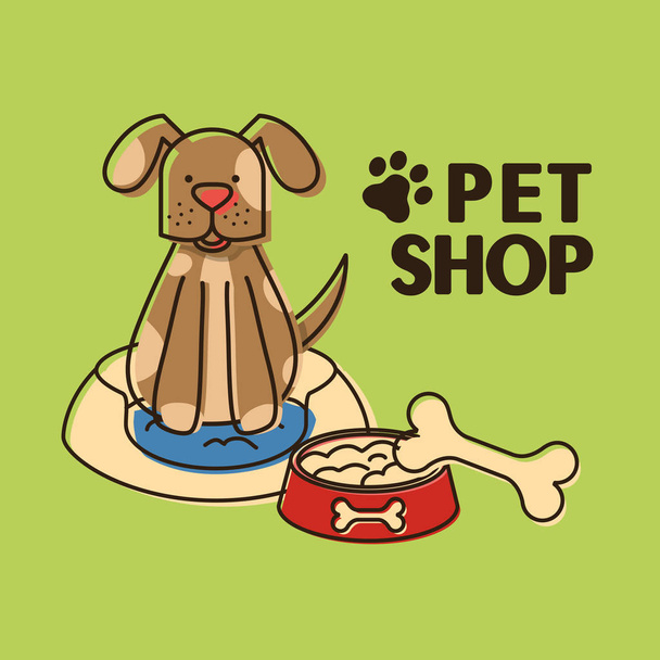 Maskottchen mit Pets Shop Set Icons - Vektor, Bild