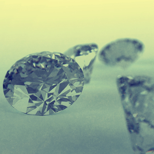 diamanten 3d Modelachtergrond als vintage stijl concept - Foto, afbeelding
