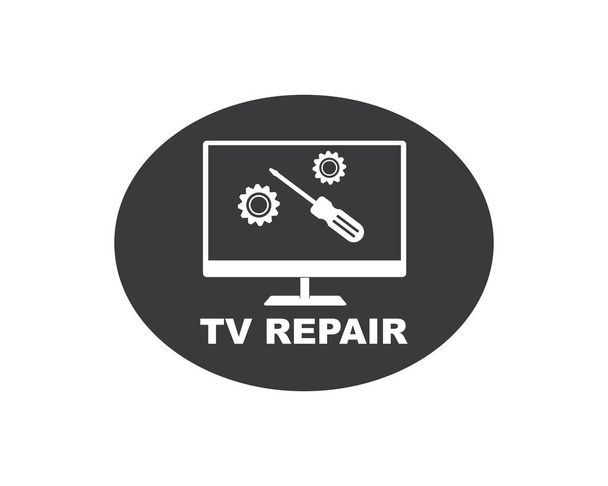 τηλεοπτική επισκευή εικονίδιο λογότυπο διανυσματική απεικόνιση - Διάνυσμα, εικόνα