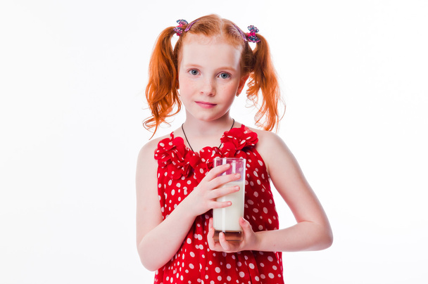 Girl with milk - Foto, Imagen