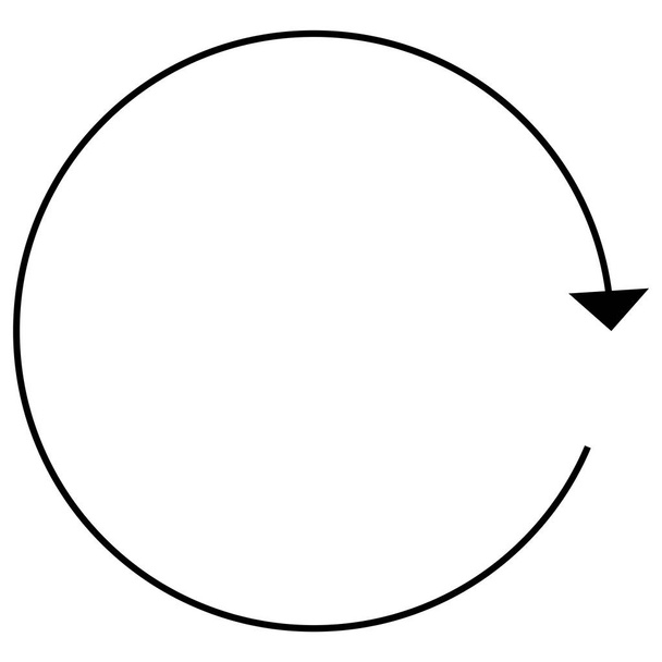 Круглая, круглая стрелка направо. Радиальная стрелка, символ. Клокви
 - Вектор,изображение