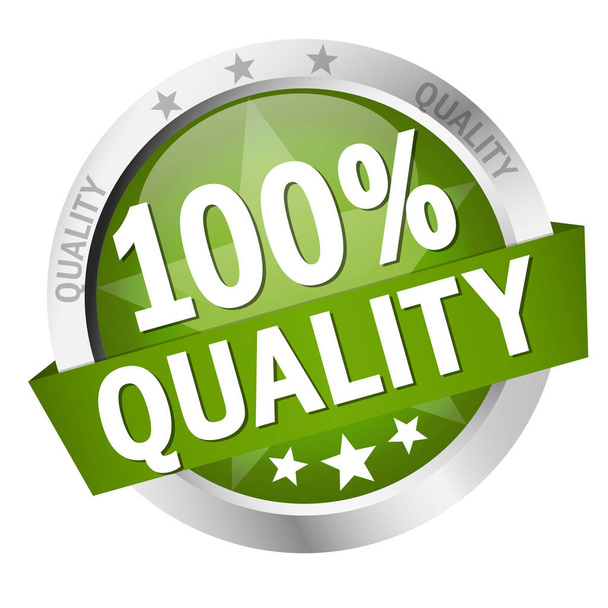 Button with Banner 100% quality - Vector, afbeelding