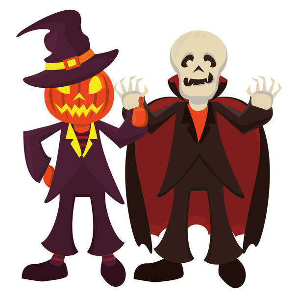 persons with costumes of characters - Vector, Image