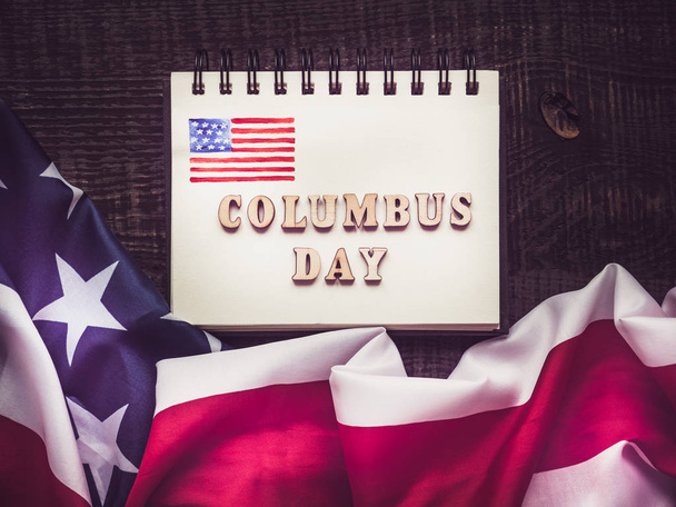 Beautiful Greeting Card on Columbus Day. Preparation for the holiday - Foto, imagen