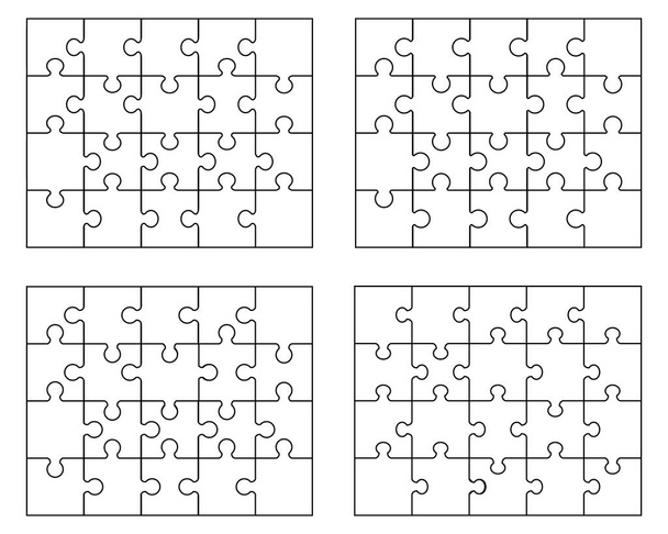 Векторні ілюстрації різних білих головоломок, окремих частин
 - Вектор, зображення