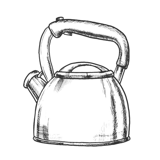 Teapot for Cook horký nápoj kuchyňského inkoustu vektor - Vektor, obrázek