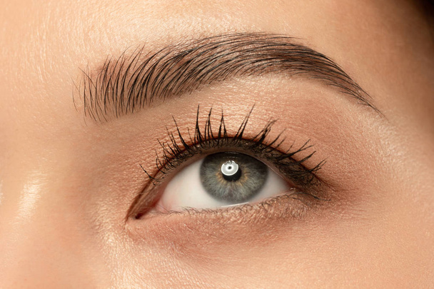 Beautiful young womans eye close-up, perfect skincare concept - Φωτογραφία, εικόνα