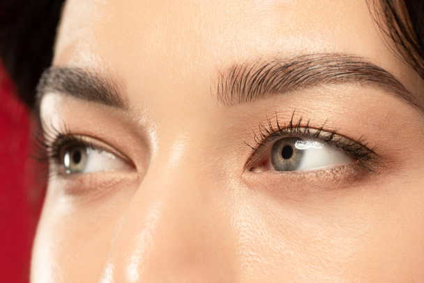 Beautiful young womans eyes close-up, perfect skincare concept - Photo, Image