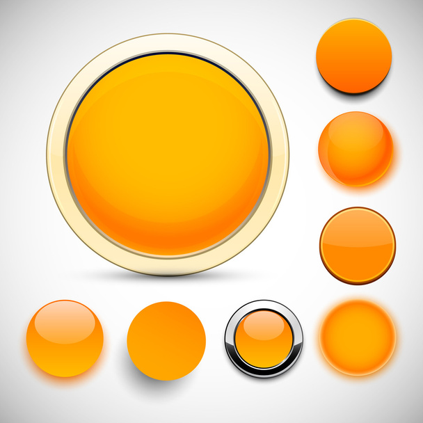 Round orange icons. - Вектор,изображение