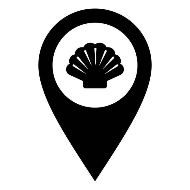 Shell e pino de localização
 - Vetor, Imagem
