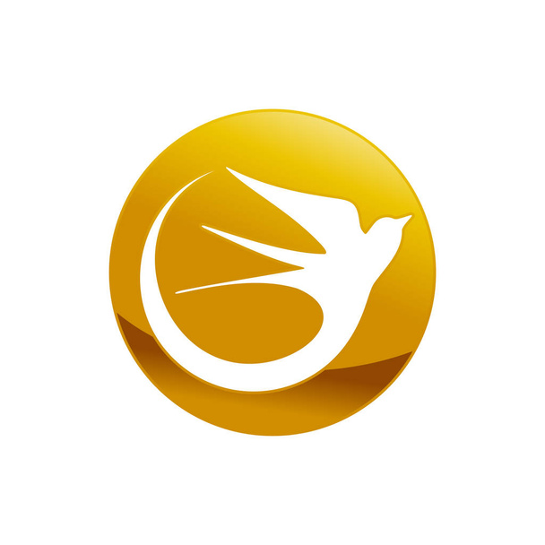 Абстрактна ластівка птах Золотий герб Символ Дизайн
 - Вектор, зображення