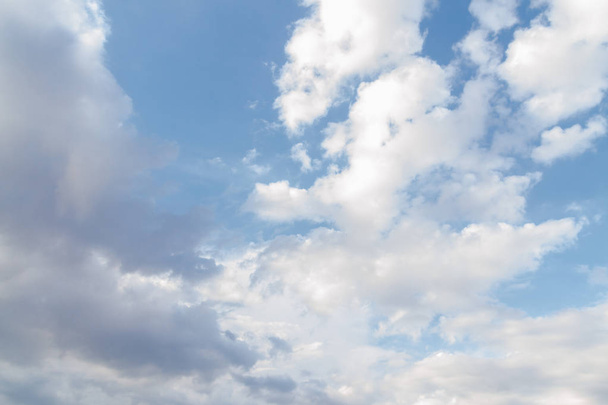 White fluffy clouds in the blue sky in summer - Zdjęcie, obraz