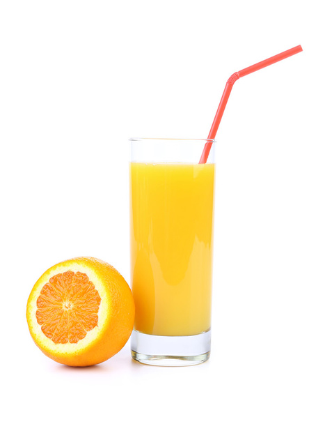 オレンジ ジュースとスライス. - 写真・画像
