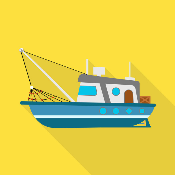 Vector design of ship and sailboat logo. Set of ship and cargo stock symbol for web. - Vecteur, image
