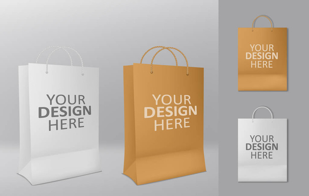 Realistic Shopping Bag Mockup - Vector, Image
