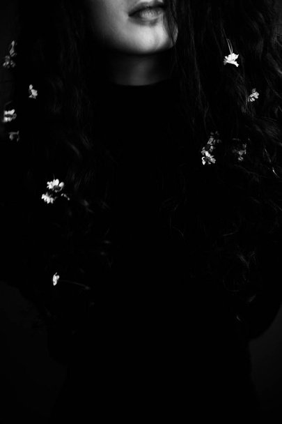 kadın siyah beyaz sanat moda portre - Fotoğraf, Görsel