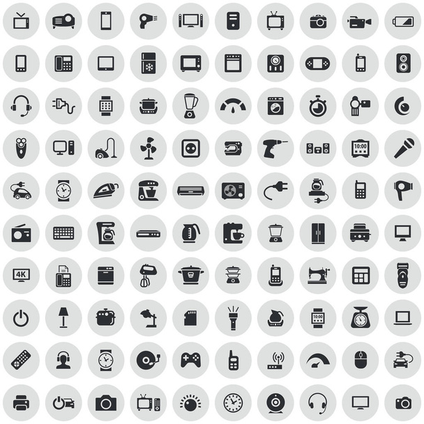 electronics 100 icons universal set for web and UI. - Vector, Image
