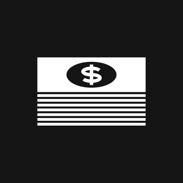 Валютні банкноти векторна піктограма. Стиль ілюстрації плоский знаковий
 - Вектор, зображення