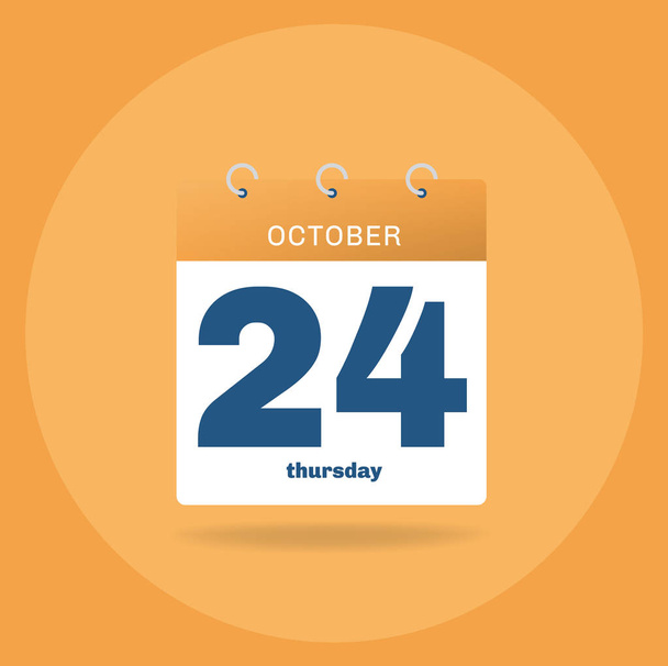 Day calendar with date October 24. - Vector, Imagen