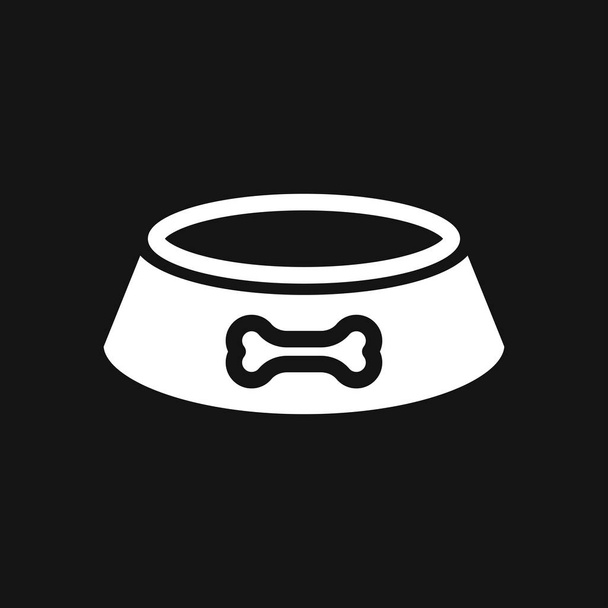 Pet food bowl vetor ícone logotipo, osso de comida de cão
 - Vetor, Imagem