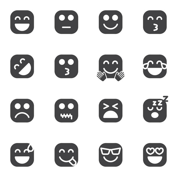 Conjunto de ícones vetoriais Emoji
 - Vetor, Imagem