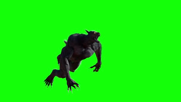 Werwolf auf grünem Hintergrund 3D-Renderer - Filmmaterial, Video