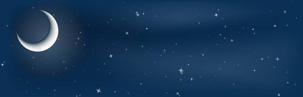 kuu ja tähtikirkas yö - Vektori, kuva