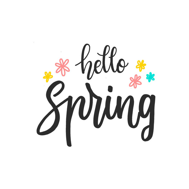 Hello spring banner design vector illustration - Vektor, kép