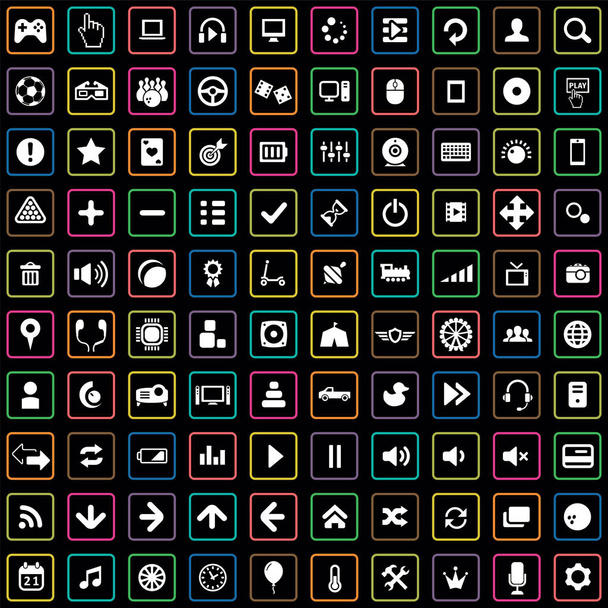 spel 100 icons Universal set voor web en UI. - Vector, afbeelding