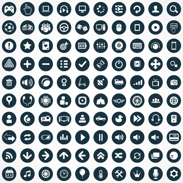 juego 100 iconos conjunto universal para web e interfaz de usuario
. - Vector, Imagen