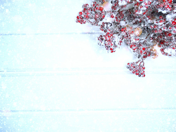 fundo de inverno com cones de ramos de abeto e neve
 - Foto, Imagem