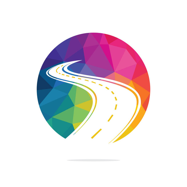 Diseño creativo del logotipo del viaje por carretera. Carretera logo vector diseño plantilla. - Vector, imagen