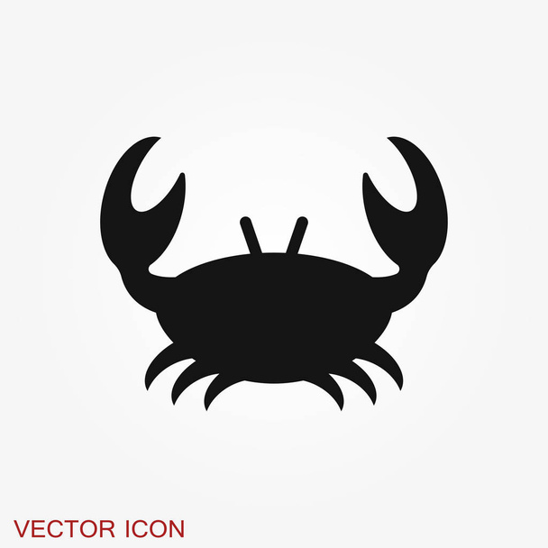 Crab vector icon. crab sign on background - Vector, Image