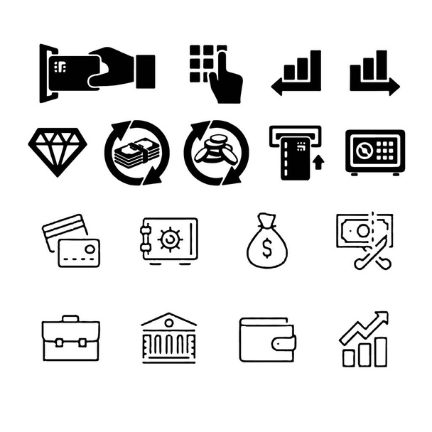 icons set gerelateerd aan geld Wallet vector - Vector, afbeelding