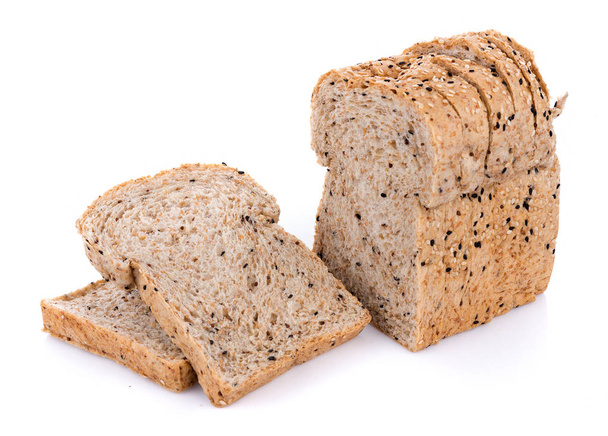 whole wheat bread isolated on white background - Photo, Image