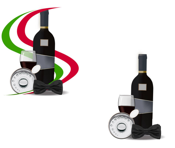 viinilasi viinintekijä Italian lippu viinipullo
 - Vektori, kuva