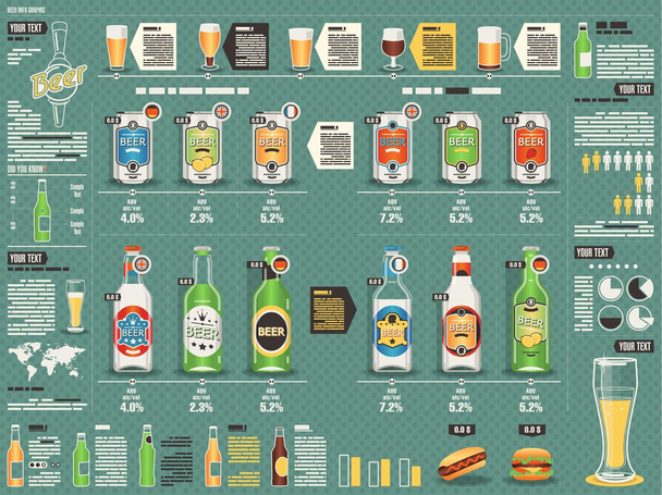 Bier-Infografik - Vektor, Bild