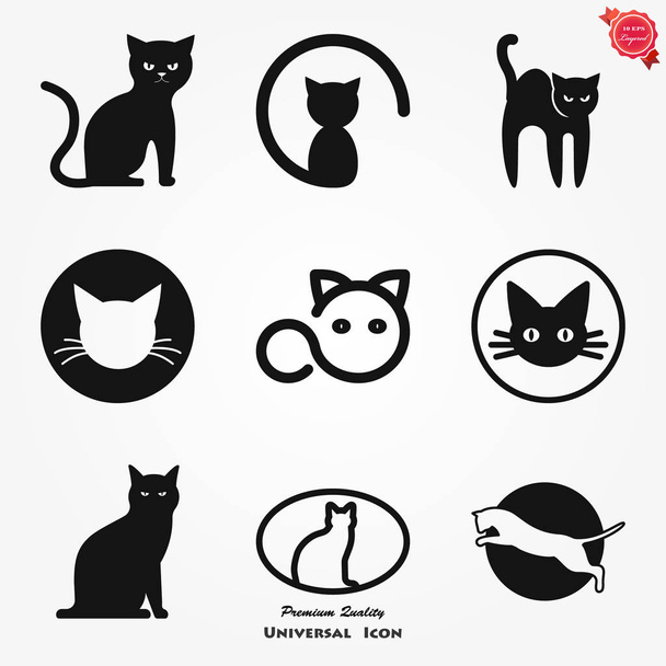 Σύμβολο γάτας. Πρότυπο διάνυσμα σχεδίασης λογότυπου επίπεδη στυλ. - Διάνυσμα, εικόνα