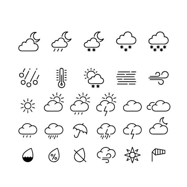 ikony pogody ze białe tło wektor - Wektor, obraz