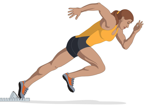 biegacz Sprint, żeński, izolowane na białym tle - Wektor, obraz