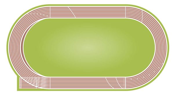 track and Field voor competitieve sporten in luchtperspectief - Vector, afbeelding