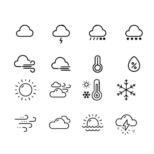 weather icons with White Background Vector - Vector, Image